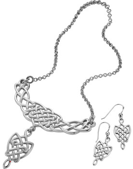 Jewellery Set Necklace Earings Set Sterling Silver Celtic Design Jewellery Set Necklace Earings Set Sterling Silver Celtic Design