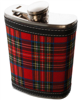 9 oz Hip Flask With Scottish Stewart Royal Tartan Design Stainless Steel 9 oz Hip Flask With Scottish Stewart Royal Tartan Design Stainless Steel