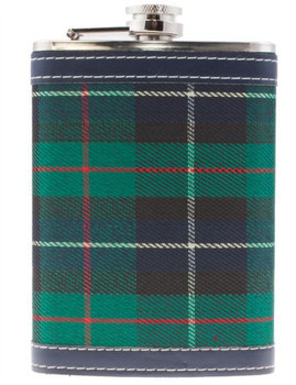 9 oz Hip Flask With Scottish MacKenzie Tartan Design Stainless Steel 9 oz Hip Flask With Scottish MacKenzie Tartan Design Stainless Steel