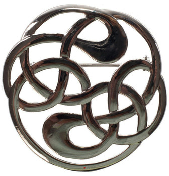 Celtic Knot Brooch for Scottish Traditional Dress Pewter Chrome Finish Celtic Knot Brooch for Scottish Traditional Dress Pewter Chrome Finish