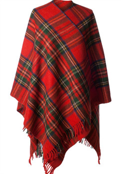 All Wool Long Cape In Stewart Royal Tartan Design 152.5 cm Wide All Wool Long Cape In Stewart Royal Tartan Design 152.5 cm Wide