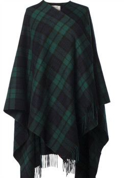 All Wool Long Cape In Black Watch Tartan Design 152.5 cm Wide All Wool Long Cape In Black Watch Tartan Design 152.5 cm Wide