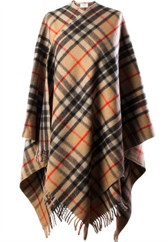 All Wool Long Cape In Thomson Camel Tartan Design 152.5 cm Wide All Wool Long Cape In Thomson Camel Tartan Design 152.5 cm Wide