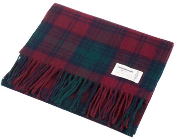 Unisex Lambswool Scarf In Lindsay Tartan Design 30cm Wide Unisex Lambswool Scarf In Lindsay Tartan Design 30cm Wide