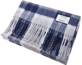 Unisex Lambswool Scarf in Bannockbane Silver Tartan Design 30cm Wide Unisex Lambswool Scarf in Bannockbane Silver Tartan Design 30cm Wide