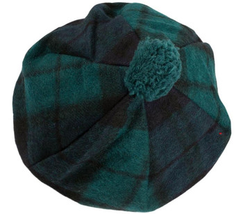 Lambswool Scottish Tammy Hat In Black Watch Tartan Design Lambswool Scottish Tammy Hat In Black Watch Tartan Design