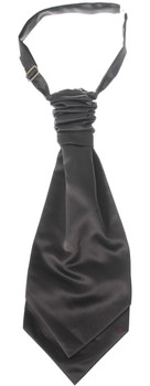 Gents Traditional Scottish Ruche Cravat Satin Tie Wedding Groom Dark Grey Gents Traditional Scottish Ruche Cravat Satin Tie Wedding Groom Dark Grey