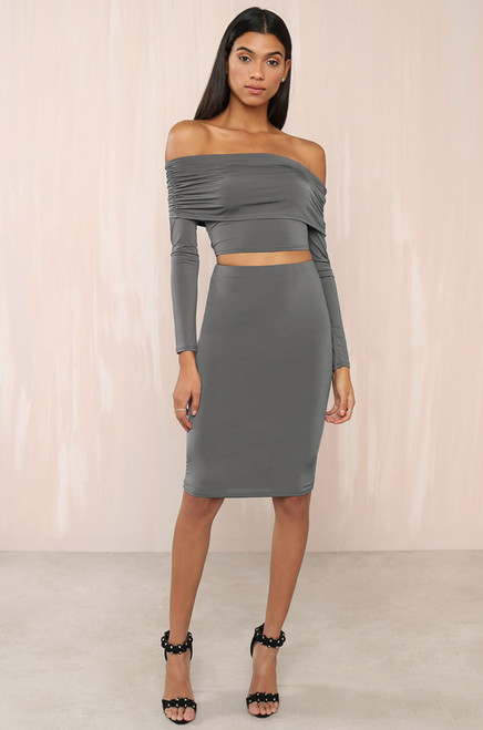 Made You Look Skirt - Grey Made You Look Skirt - Grey