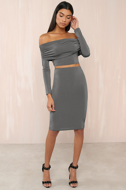 Made You Look Skirt - Grey Made You Look Skirt - Grey