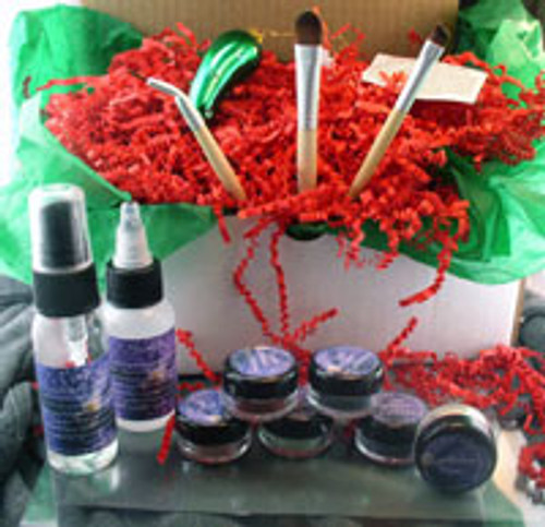 .Vegan Holiday Gift Box Deluxe Shadow Kit AND Glass Christmas Pickle Ornament and Legend of the Christmas Pickle