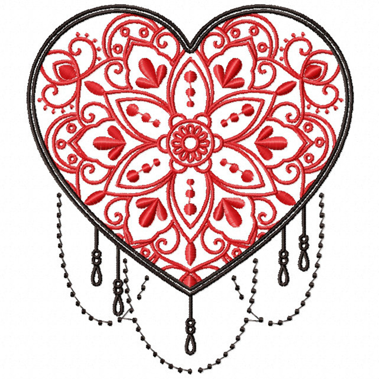 Download Machine Embroidery Design - Mandala Heart Collection #02