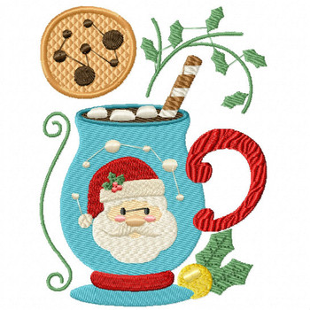 Santa's Mallows Drink - Christmas Hot Drinks #02 Machine Embroidery Design Santa's Mallows Drink - Christmas Hot Drinks #02 Machine Embroidery Design