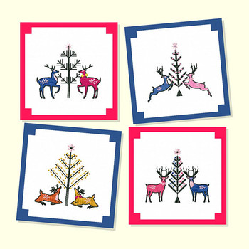 Christmas Reindeer Collection of 4 Machine Embroidery Designs Christmas Reindeer Collection of 4 Machine Embroidery Designs