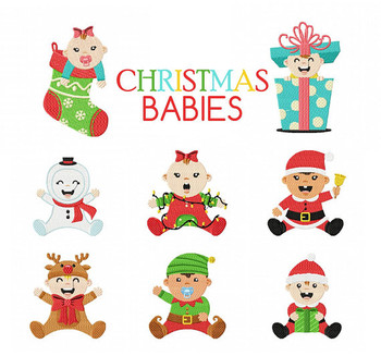 Christmas Babies Collection of 8 Machine Embroidery Designs Christmas Babies Collection of 8 Machine Embroidery Designs