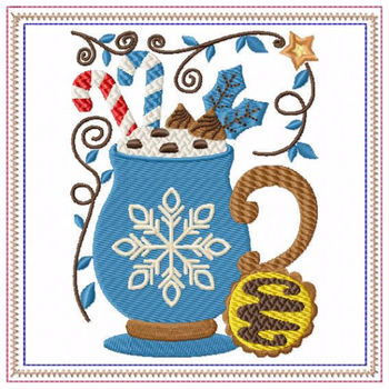 Mug Rug Snowflake Hot Drink #06 In The Hoop Machine Embroidery Design Mug Rug Snowflake Hot Drink #06 In The Hoop Machine Embroidery Design