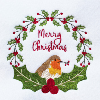 Christmas Robin Collection of 7 Machine Embroidery Designs in Stitched Christmas Robin Collection of 7 Machine Embroidery Designs in Stitched