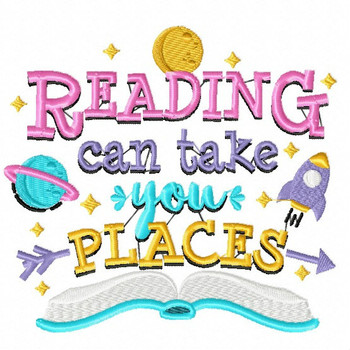 Reading Can Take You Places - Reading Hobby #02 Machine Embroidery Design Reading Can Take You Places - Reading Hobby #02 Machine Embroidery Design