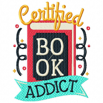 Certified Book Addict - Reading Hobby #05 Machine Embroidery Design Certified Book Addict - Reading Hobby #05 Machine Embroidery Design