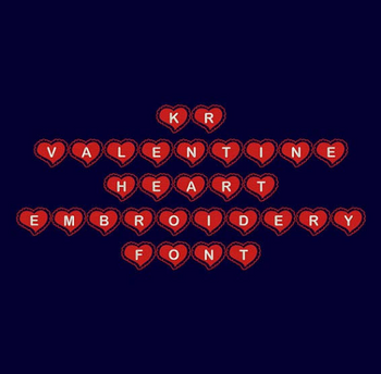 KR Valentine Heart Machine Embroidery Font Now Includes BX Format! KR Valentine Heart Machine Embroidery Font Now Includes BX Format!