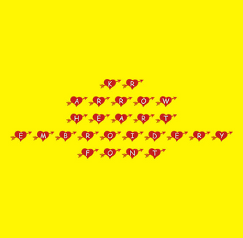 KR Arrow Heart Machine Embroidery Font Now Includes BX Format! KR Arrow Heart Machine Embroidery Font Now Includes BX Format!