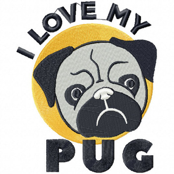 Pug #01 Machine Embroidery Design Pug #01 Machine Embroidery Design