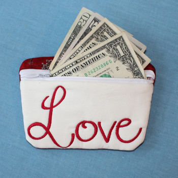 Love Heart Small Money Purse - In The Hoop Machine Embroidery Design Love Heart Small Money Purse - In The Hoop Machine Embroidery Design