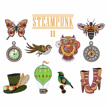 Steampunk 2 Collection of 10 Machine Embroidery Designs Steampunk 2 Collection of 10 Machine Embroidery Designs
