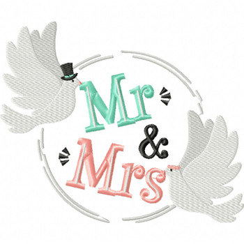 Mr & Mrs. - Wedding Typography #04 Machine Embroidery Design Mr & Mrs. - Wedding Typography #04 Machine Embroidery Design