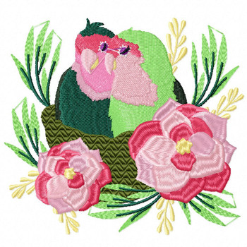 Love Birds #04 Machine Embroidery Design Love Birds #04 Machine Embroidery Design