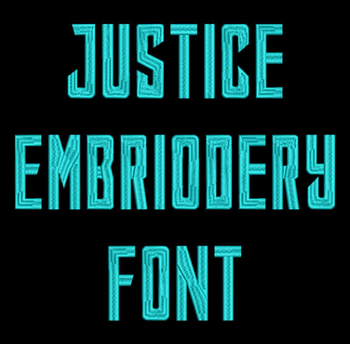 Justice Machine Embroidery Font - Now Includes BX Format! Justice Machine Embroidery Font - Now Includes BX Format!