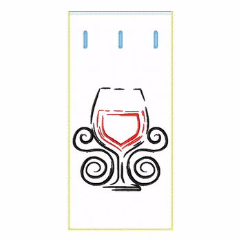 ITH Wine Bag Wine Glass - In The Hoop Machine Embroidery Design ITH Wine Bag Wine Glass - In The Hoop Machine Embroidery Design
