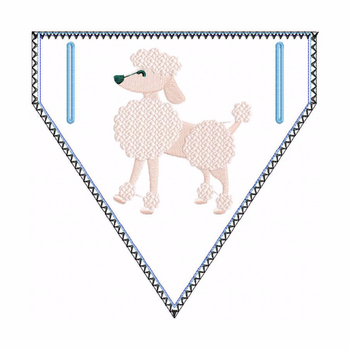 Poodle Doggie Bandana - In The Hoop Machine Embroidery Design Poodle Doggie Bandana - In The Hoop Machine Embroidery Design