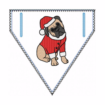 Doggie Bandana Santa Dog 02 - In The Hoop Machine Embroidery Design Doggie Bandana Santa Dog 02 - In The Hoop Machine Embroidery Design