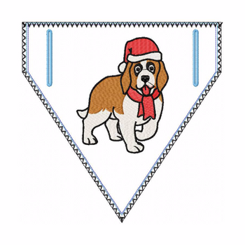 Doggie Bandana Santa Dog 06 - In The Hoop Machine Embroidery Design Doggie Bandana Santa Dog 06 - In The Hoop Machine Embroidery Design