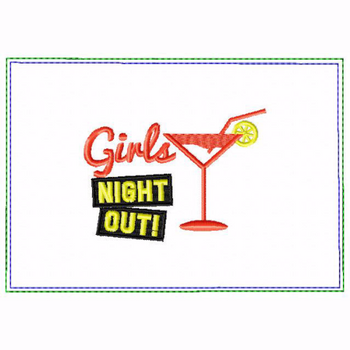 Girls Night Small Money Purse 01 - In The Hoop Machine Embroidery Design Girls Night Small Money Purse 01 - In The Hoop Machine Embroidery Design