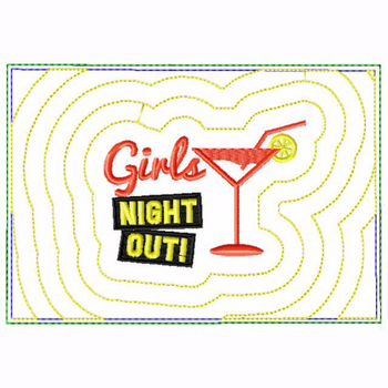 Girls Night Small Money Purse 01 - In The Hoop Machine Embroidery Design Girls Night Small Money Purse 01 - In The Hoop Machine Embroidery Design