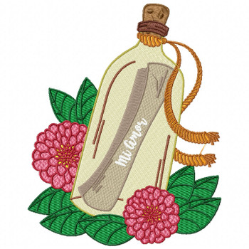 Mi Amor Letter Machine Embroidery Design - Love Letter in a Bottle #04 Mi Amor Letter Machine Embroidery Design - Love Letter in a Bottle #04