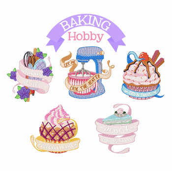 Baking Hobby Collection of 6 Machine Embroidery Designs Baking Hobby Collection of 6 Machine Embroidery Designs