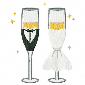 Sparkling Couple Champagne - Champagne Toast Collection #02 - Machine Embroidery Design Sparkling Couple Champagne - Champagne Toast Collection #02 - Machine Embroidery Design
