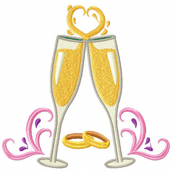 Wedding Champagne - Champagne Toast Collection #04 - Machine Embroidery Design Wedding Champagne - Champagne Toast Collection #04 - Machine Embroidery Design