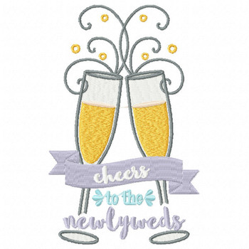 Cheers to the Newlyweds Champagne - Champagne Toast Collection #05 - Machine Embroidery Design Cheers to the Newlyweds Champagne - Champagne Toast Collection #05 - Machine Embroidery Design