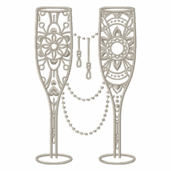 Ornamental Champagne Glass - Champagne Toast Collection #08 - Machine Embroidery Design Ornamental Champagne Glass - Champagne Toast Collection #08 - Machine Embroidery Design