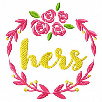 Hers Wreath - His & Hers Collection #01 Machine Embroidery Design Hers Wreath - His & Hers Collection #01 Machine Embroidery Design