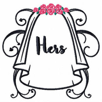 Her Bridal Veil - His & Hers Collection #08 Machine Embroidery Design Her Bridal Veil - His & Hers Collection #08 Machine Embroidery Design