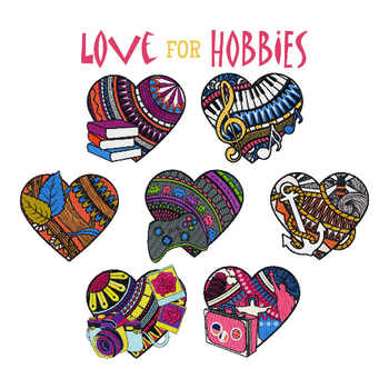 Machine Embroidery Designs - Love for Hobby Collection of 7 Machine Embroidery Designs - Love for Hobby Collection of 7