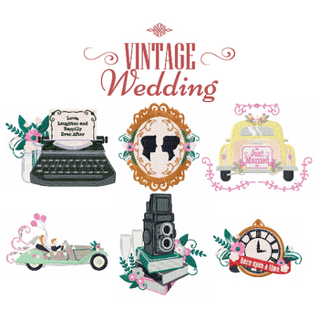 Machine Embroidery Designs - Vintage Wedding Collection of 6 Machine Embroidery Designs - Vintage Wedding Collection of 6