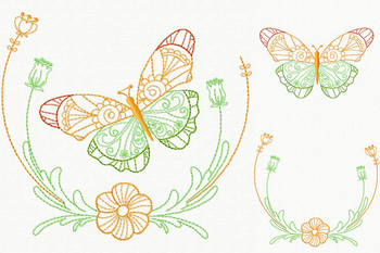 Beautiful Butterfly and Floral #03 Machine Embroidery Designs Beautiful Butterfly and Floral #03 Machine Embroidery Designs