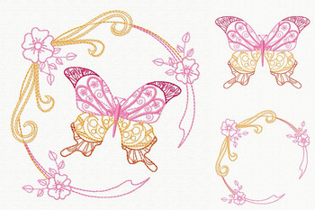 Beautiful Butterfly and Floral #04 Machine Embroidery Designs Beautiful Butterfly and Floral #04 Machine Embroidery Designs