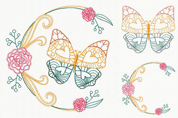 Beautiful Butterfly and Floral #05 Machine Embroidery Designs Beautiful Butterfly and Floral #05 Machine Embroidery Designs