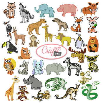 4x4 Hoop Animal Special - 105 Animal Machine Embroidery Designs! 4x4 Hoop Animal Special - 105 Animal Machine Embroidery Designs!